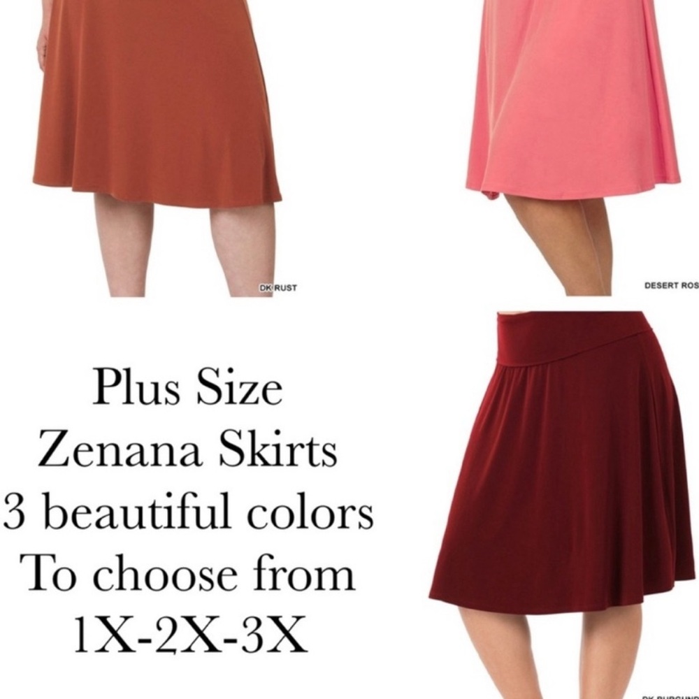 147 Zenana Outfitters A-Line Skirt - Rust, Pink, Burgundy